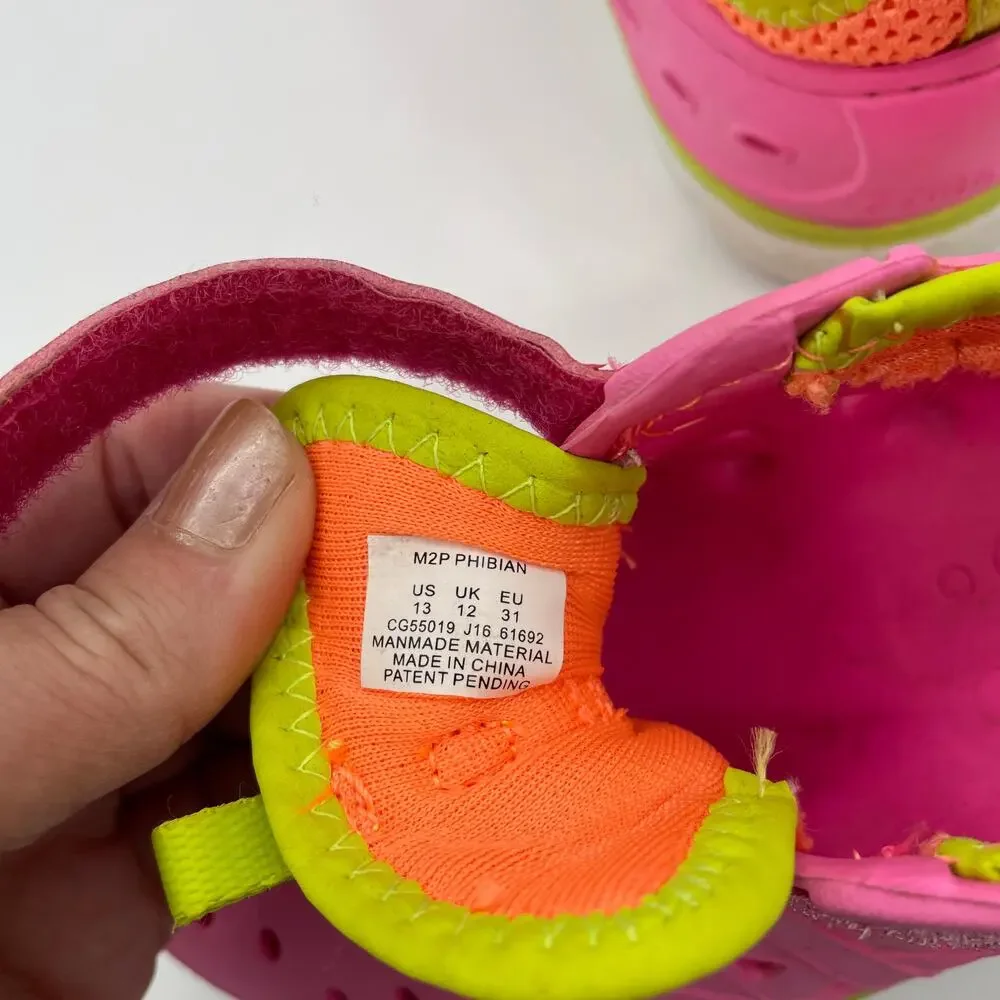 STRIDE RITE Made 2 Play Phibian Girls Water Shoes Pink Elastic Closure M2P